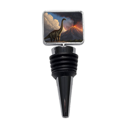 Diplodocus Volcano Erupting Dinosaur Wine Bottle Stopper
