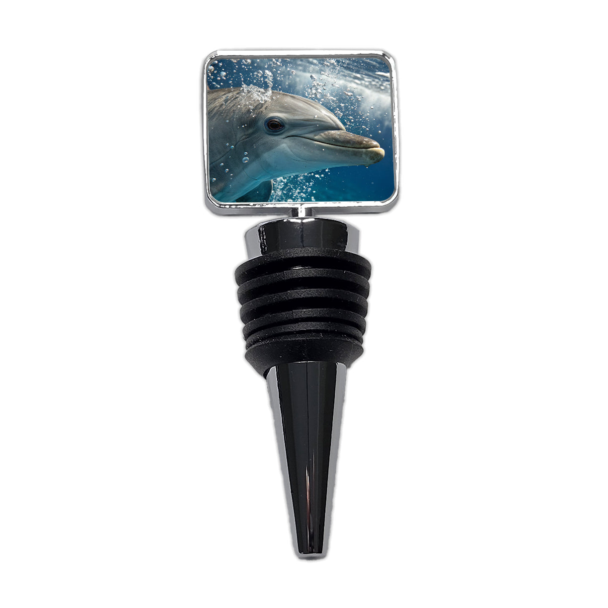 Dolphin Eyes Close Up Ocean Wine Bottle Stopper