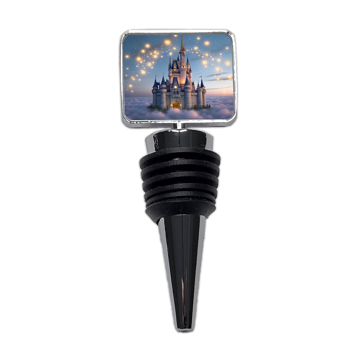 Floating Castle Above Clouds Wine Bottle Stopper