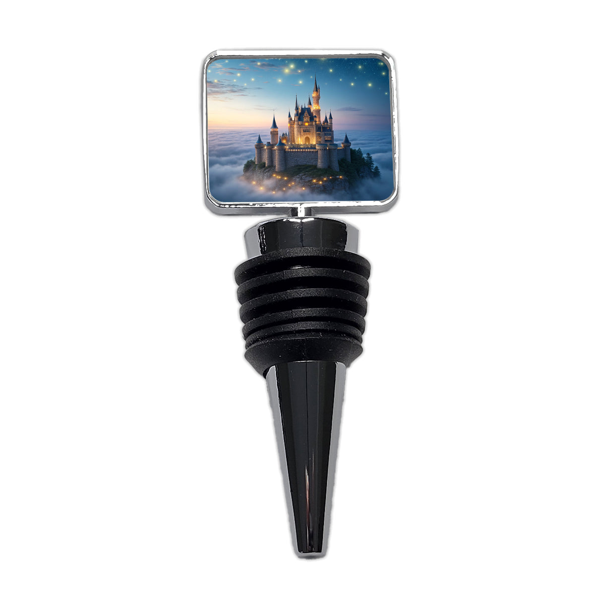 Floating Castle Magic Light Clouds Wine Bottle Stopper