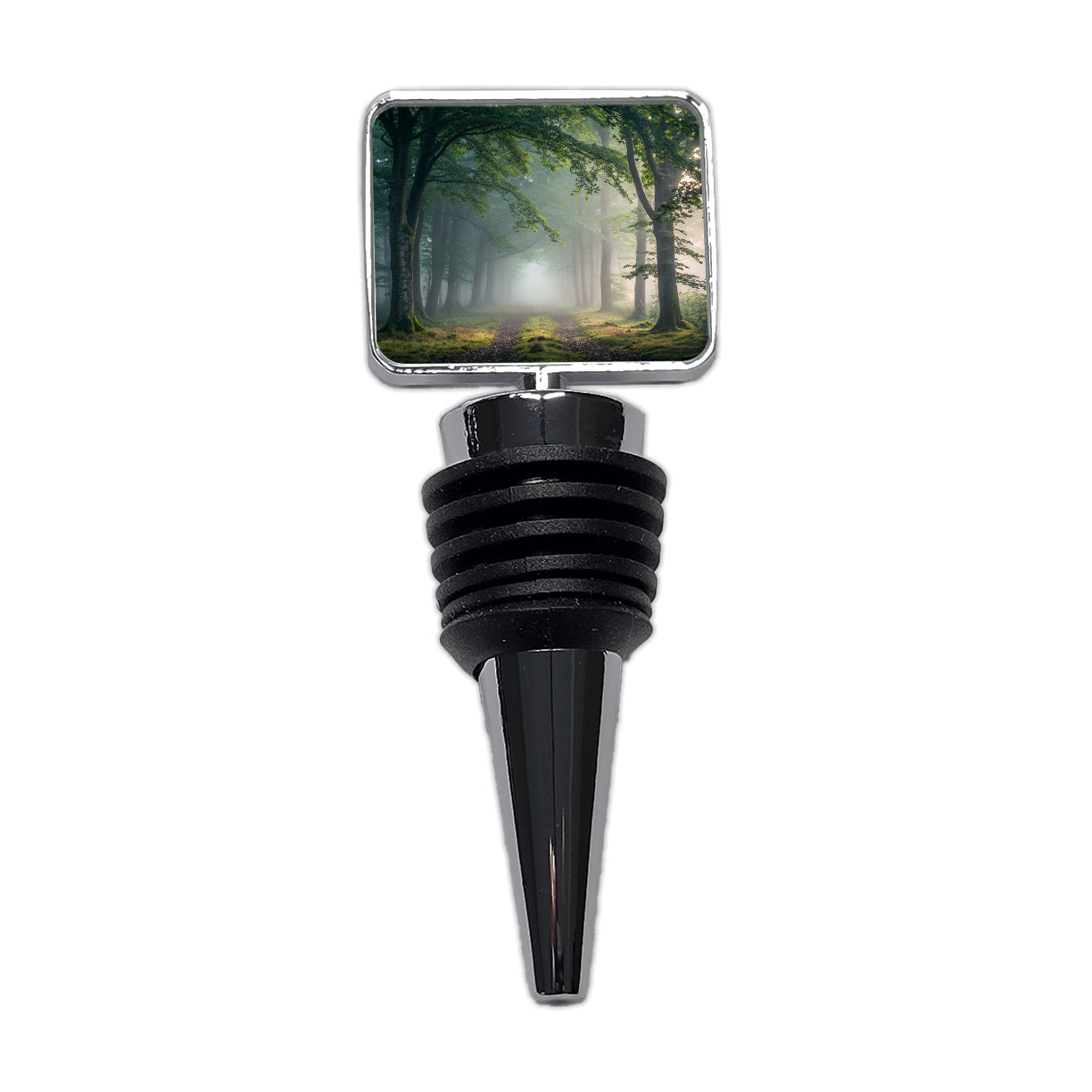 Forest Fog Morning Trail Wine Bottle Stopper