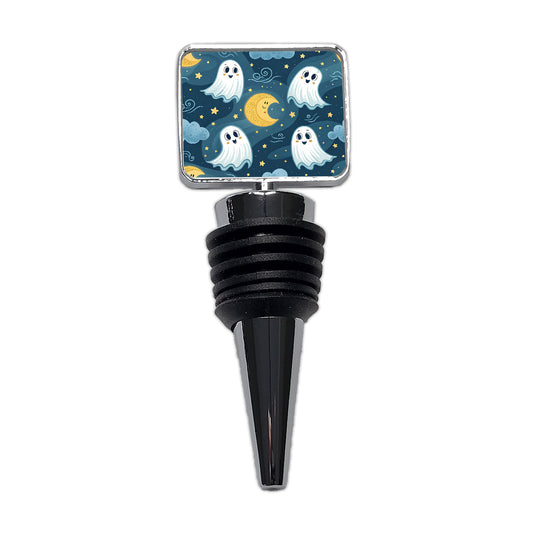 Ghosts Smiling Floating Night Sky Halloween Wine Bottle Stopper