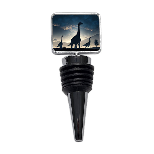Gigantosaurus Sauropods Silhouettes Night Dinosaurs Wine Bottle Stopper