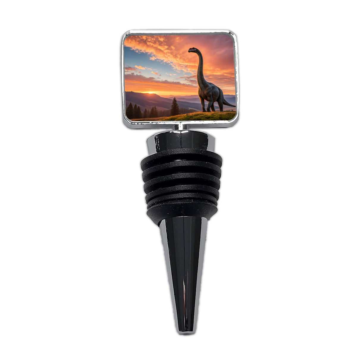 Gigantosaurus Sunset Dinosaur Sauropod Wine Bottle Stopper