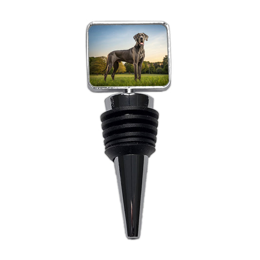Great Dane In Grass Wine Bottle Stopper