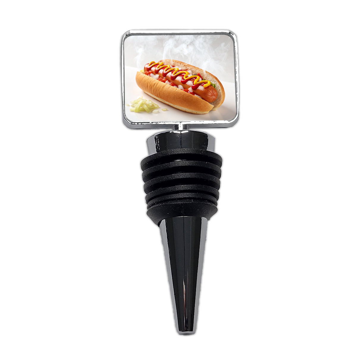 Hot Dog Ketchup Mustard Onions Wine Bottle Stopper