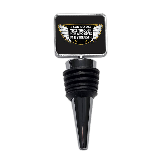 I Can Do All This Through Him Who Gives Me Strength Bible Verse Wine Bottle Stopper