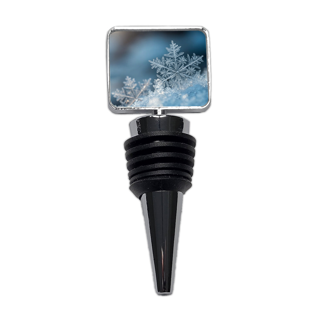 Ice Crystals Close Up Icy Snowflake Wine Bottle Stopper