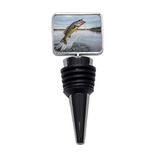 Largemouth Bass Fish Jumping Fishing Awesome Wine Bottle Stopper