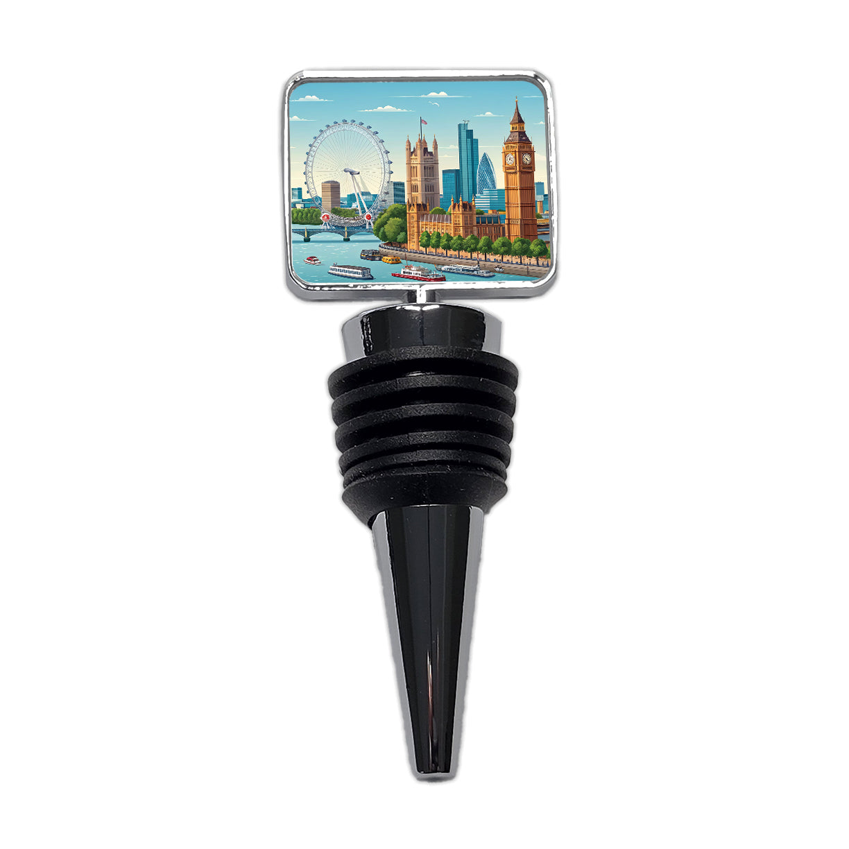 London England Drawing Travel Wine Bottle Stopper