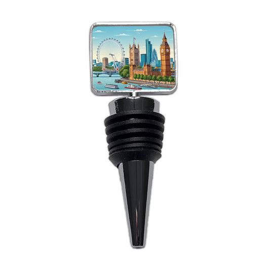 London England Drawing Travel Wine Bottle Stopper