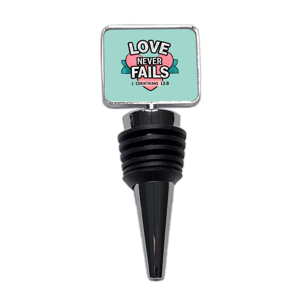 Love Never Fails Corinthians Bible Verse Wine Bottle Stopper