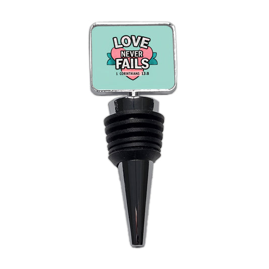 Love Never Fails Corinthians Bible Verse Wine Bottle Stopper