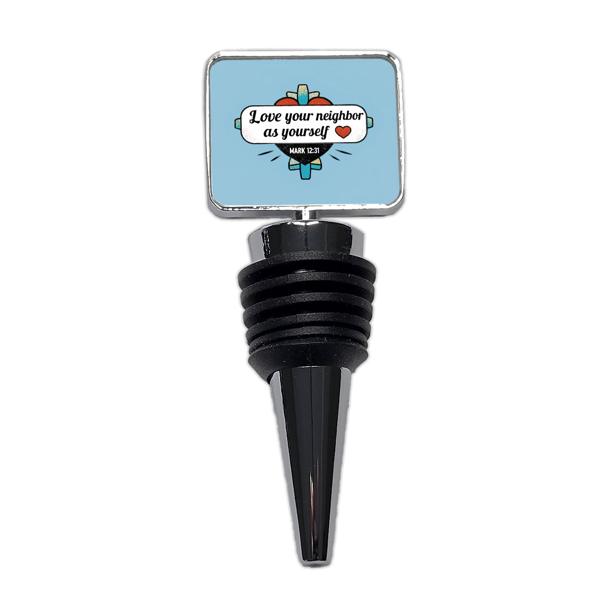Love Your Neighbor As Yourself Mark Bible Verse Wine Bottle Stopper