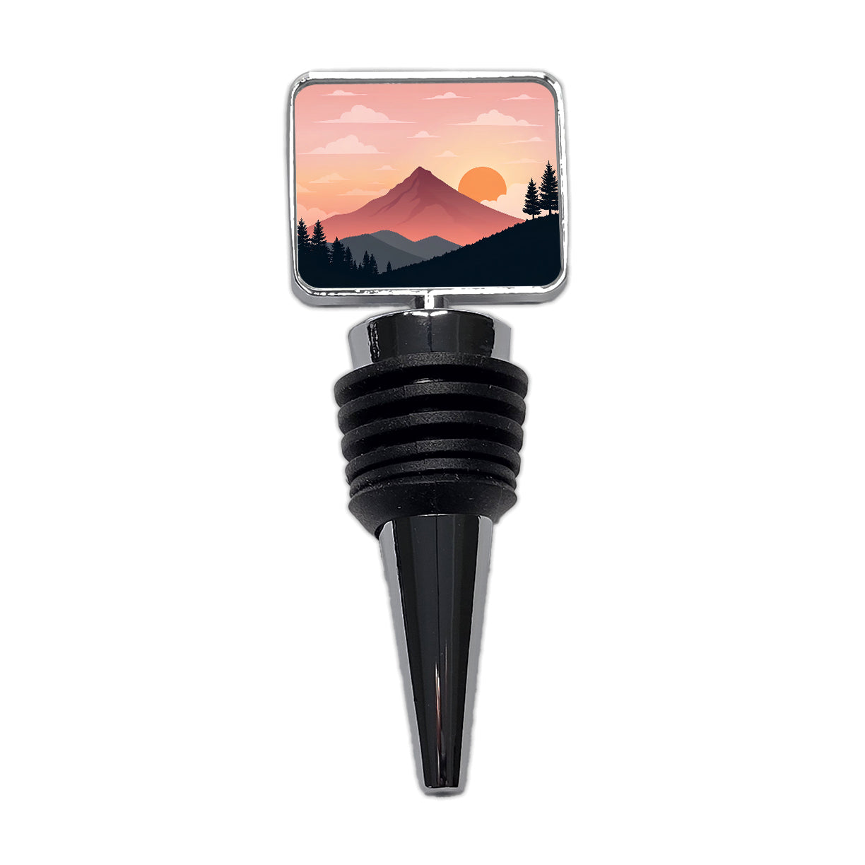 Lovely Mountain Sunset Wine Bottle Stopper