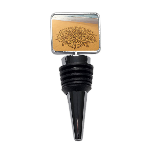 Mandala Pattern Beach Sand Wine Bottle Stopper