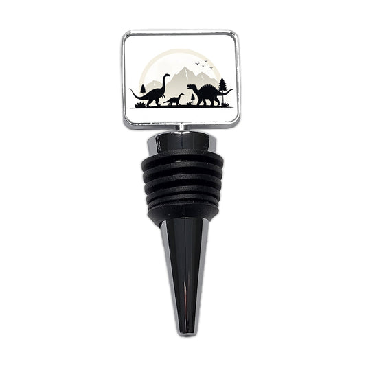 Minimalist Dinosaur Silhouettes Wine Bottle Stopper