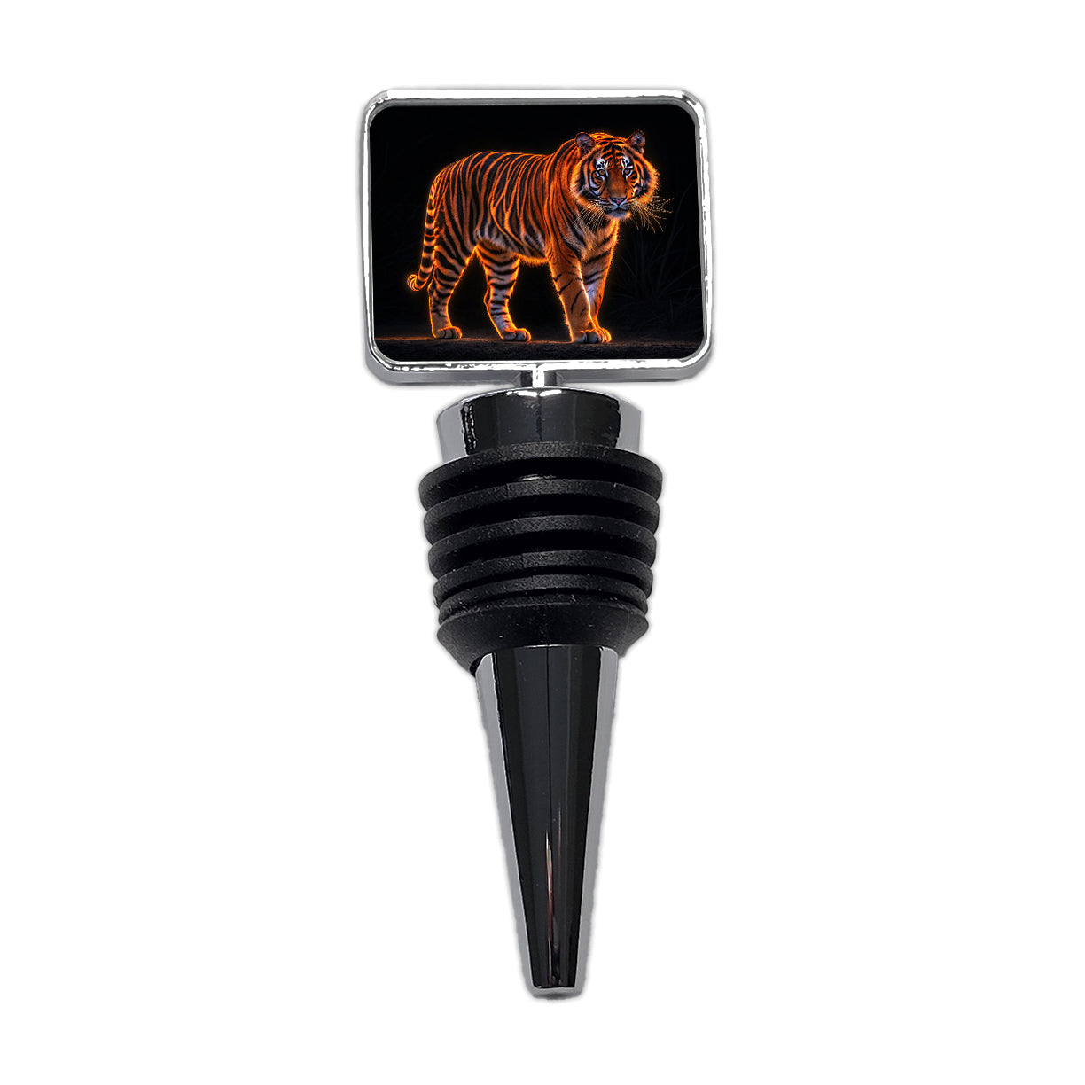 Neon Tiger Orange Wine Bottle Stopper