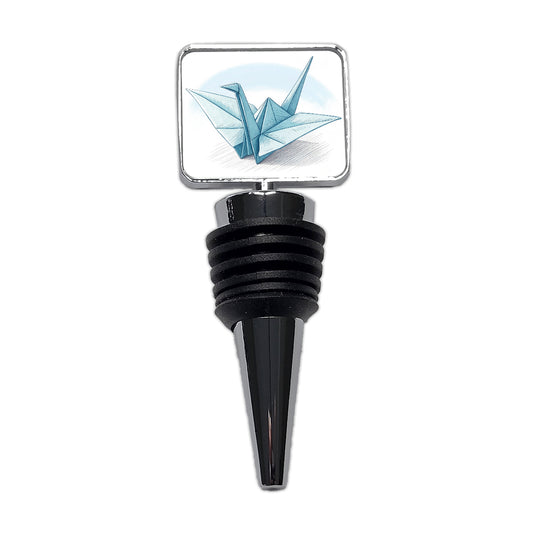 Origami Illustration Paper Crane Wine Bottle Stopper