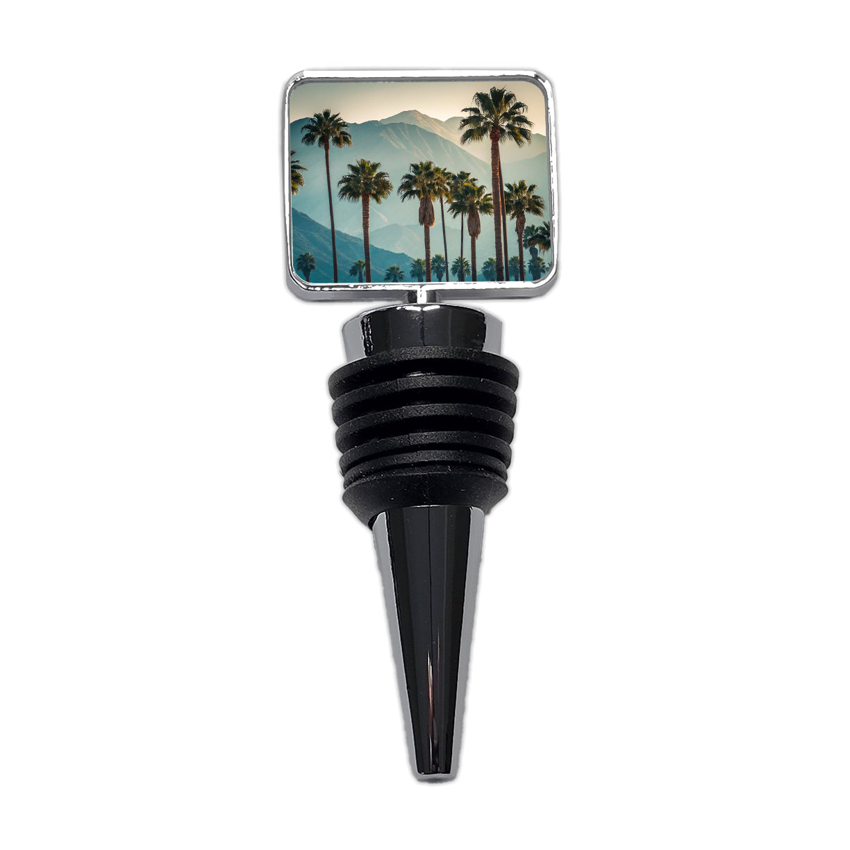 Palm Trees And Mountains Wine Bottle Stopper
