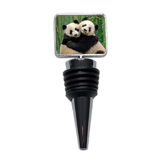 Pandas Hugging Love Wine Bottle Stopper