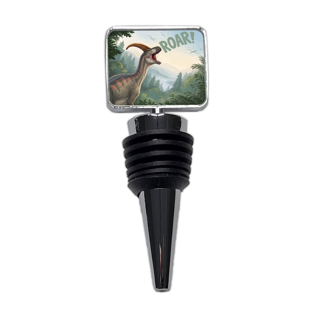 Parasaurolophus Roar Dinosaur Funny Wine Bottle Stopper