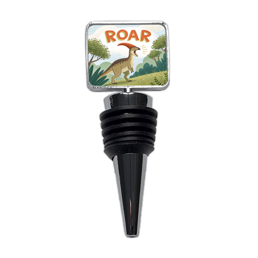 Parasaurolophus With Roar Bold Dinosaur Wine Bottle Stopper