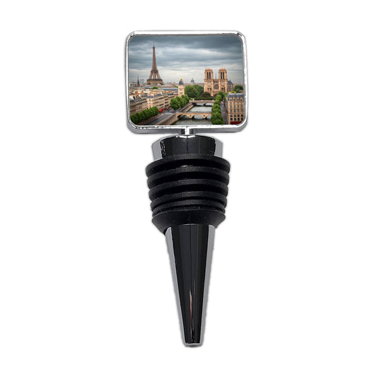 Paris France Travel Eiffel Tower Notre-Dame City Wine Bottle Stopper
