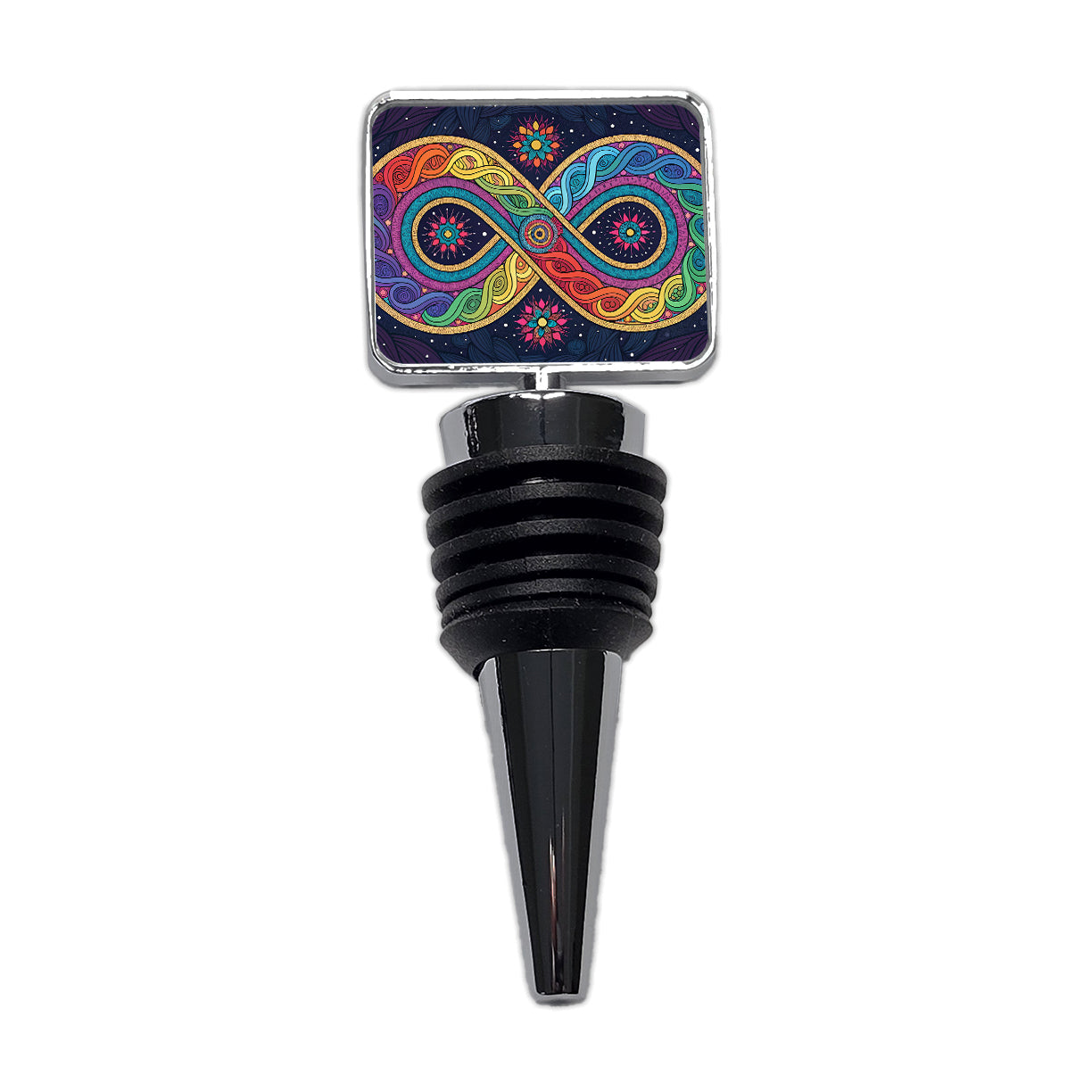 Psychedelic Patterns And Infinite Loops Colorful Wine Bottle Stopper