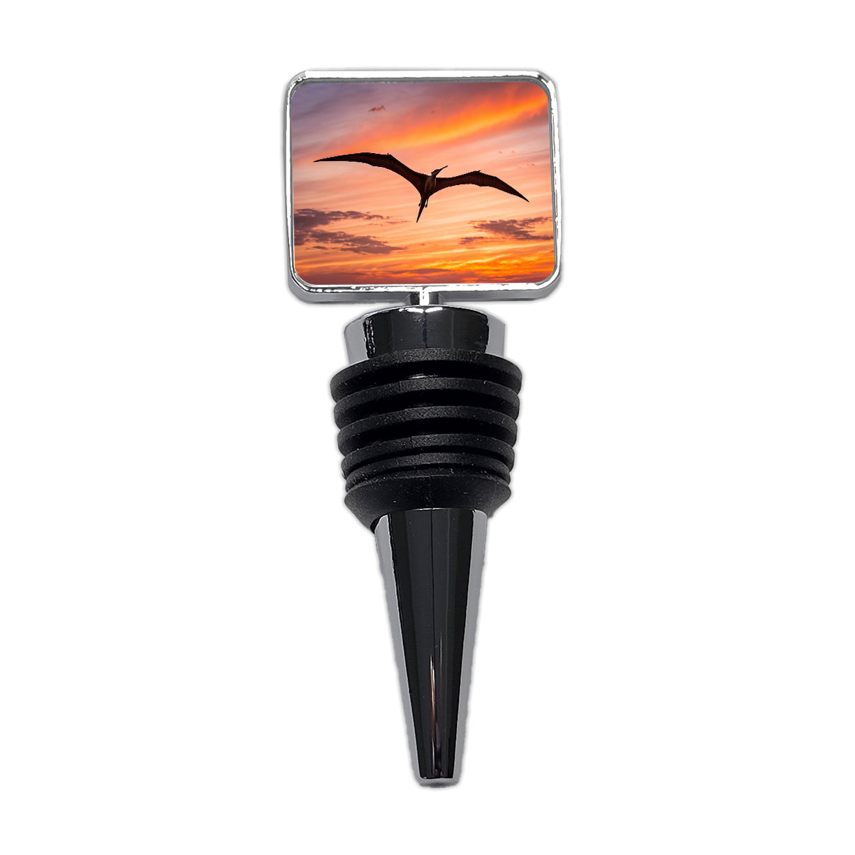 Pterodactylus Sunset Dinosaur Wine Bottle Stopper
