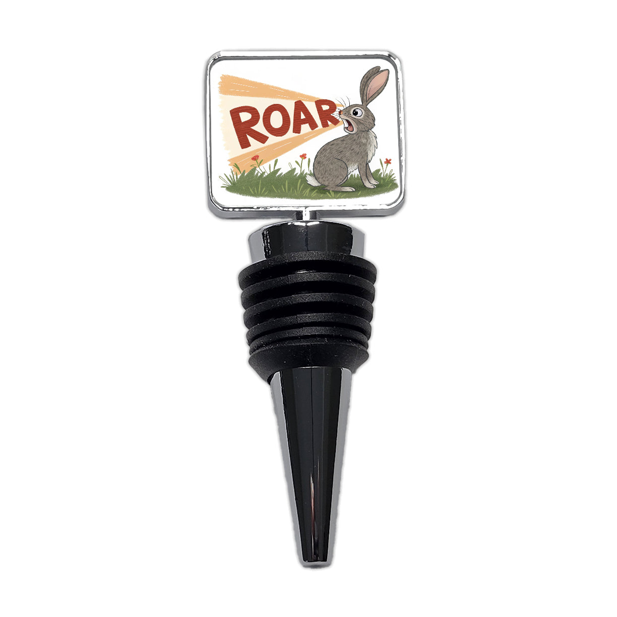 Rabbit Roar Bold Text Funny Wine Bottle Stopper