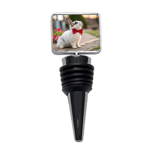 Rabbit Wearing Bow Tie Funny Easter Wine Bottle Stopper