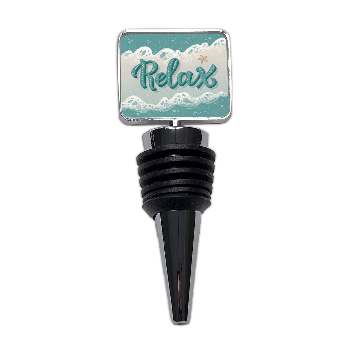 Relax Sea Foam Ocean Wine Bottle Stopper