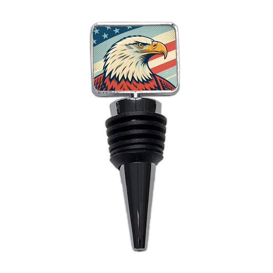 Retro Bald Eagle Patriotic USA United States Of America Wine Bottle Stopper