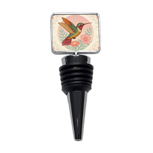 Retro Hummingbird Beautiful Wine Bottle Stopper