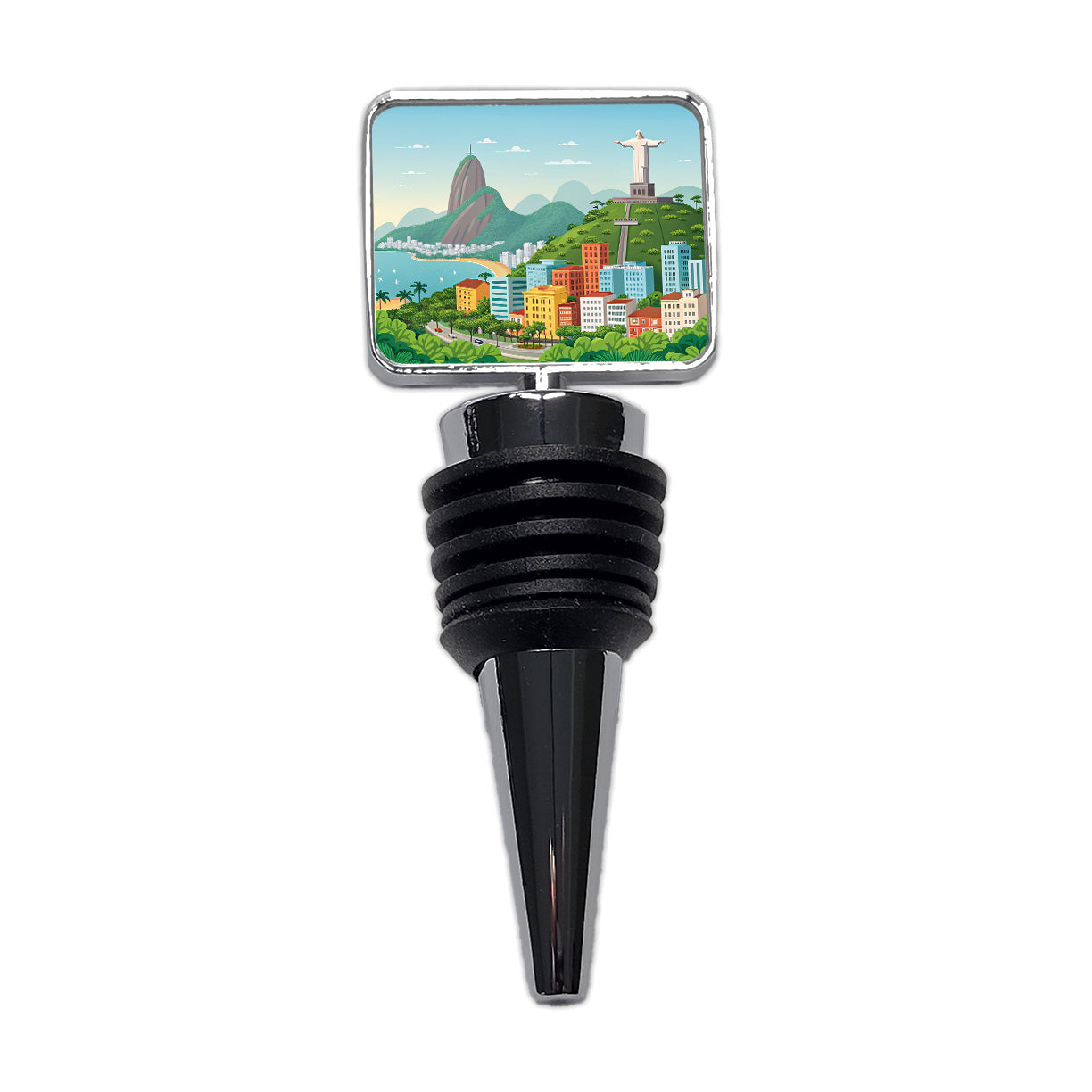 Rio De Janeiro Brazil Travel Drawing Wine Bottle Stopper