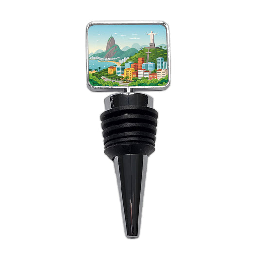 Rio De Janeiro Brazil Travel Drawing Wine Bottle Stopper