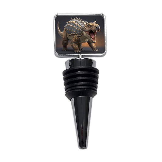 Roaring Ankylosaurus Dinosaur Wine Bottle Stopper