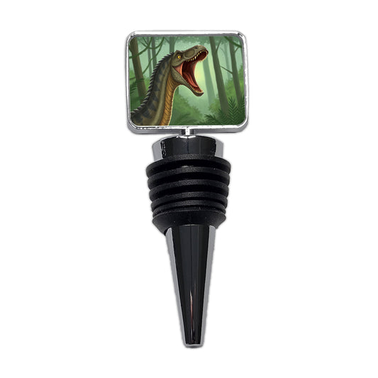 Roaring Apatosaurus Dinosaur Forest Wine Bottle Stopper