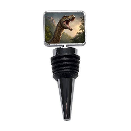 Roaring Brachiosaurus Dinosaur Forest Wine Bottle Stopper