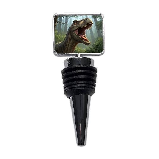 Roaring Brontosaurus Dinosaur Forest Wine Bottle Stopper
