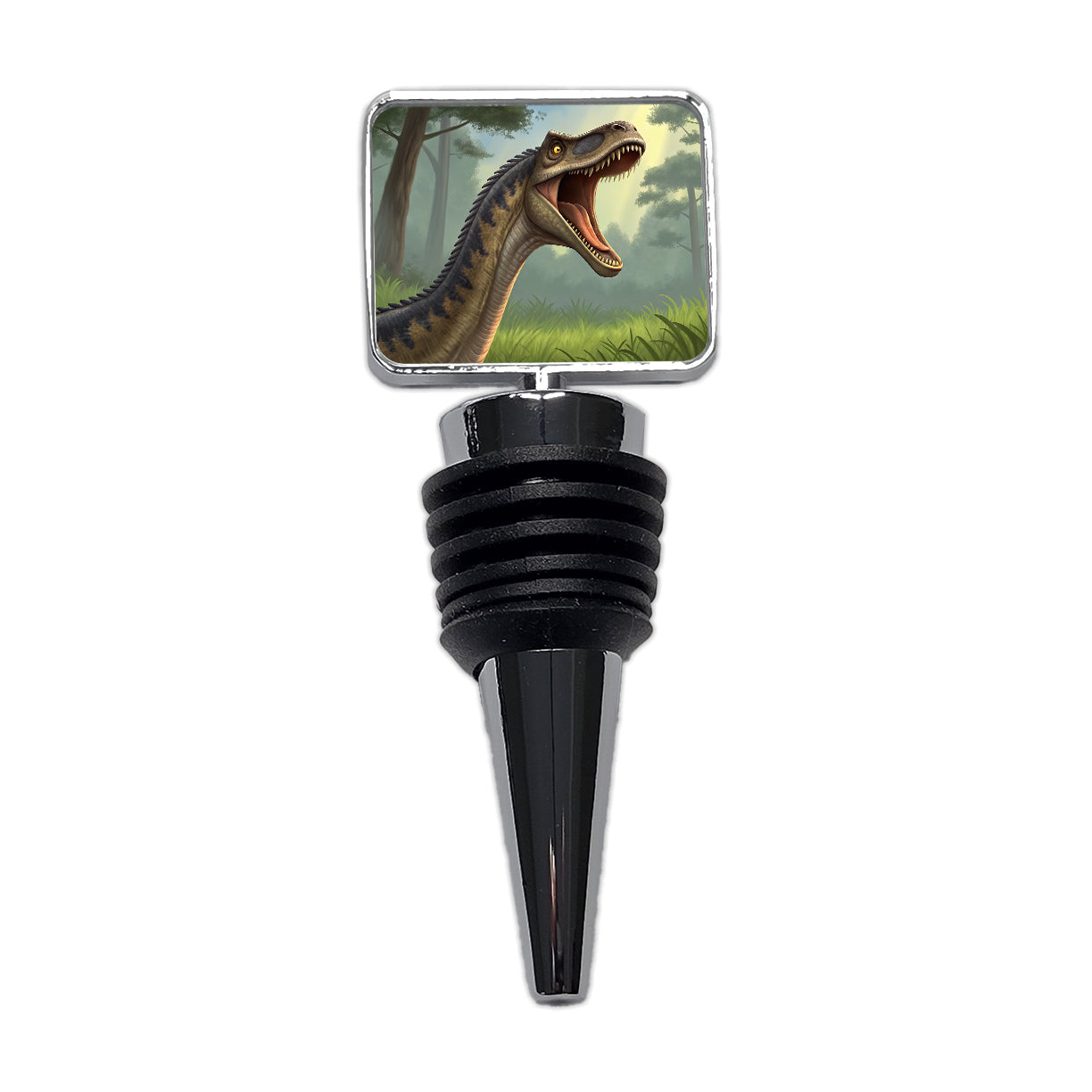 Roaring Diplodocus Dinosaur Forest Wine Bottle Stopper