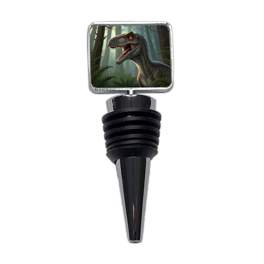 Roaring Raptor Dinosaur Forest Wine Bottle Stopper