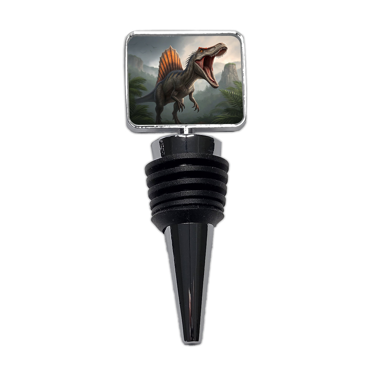 Roaring Spinosaurus Dinosaur Scary Wine Bottle Stopper