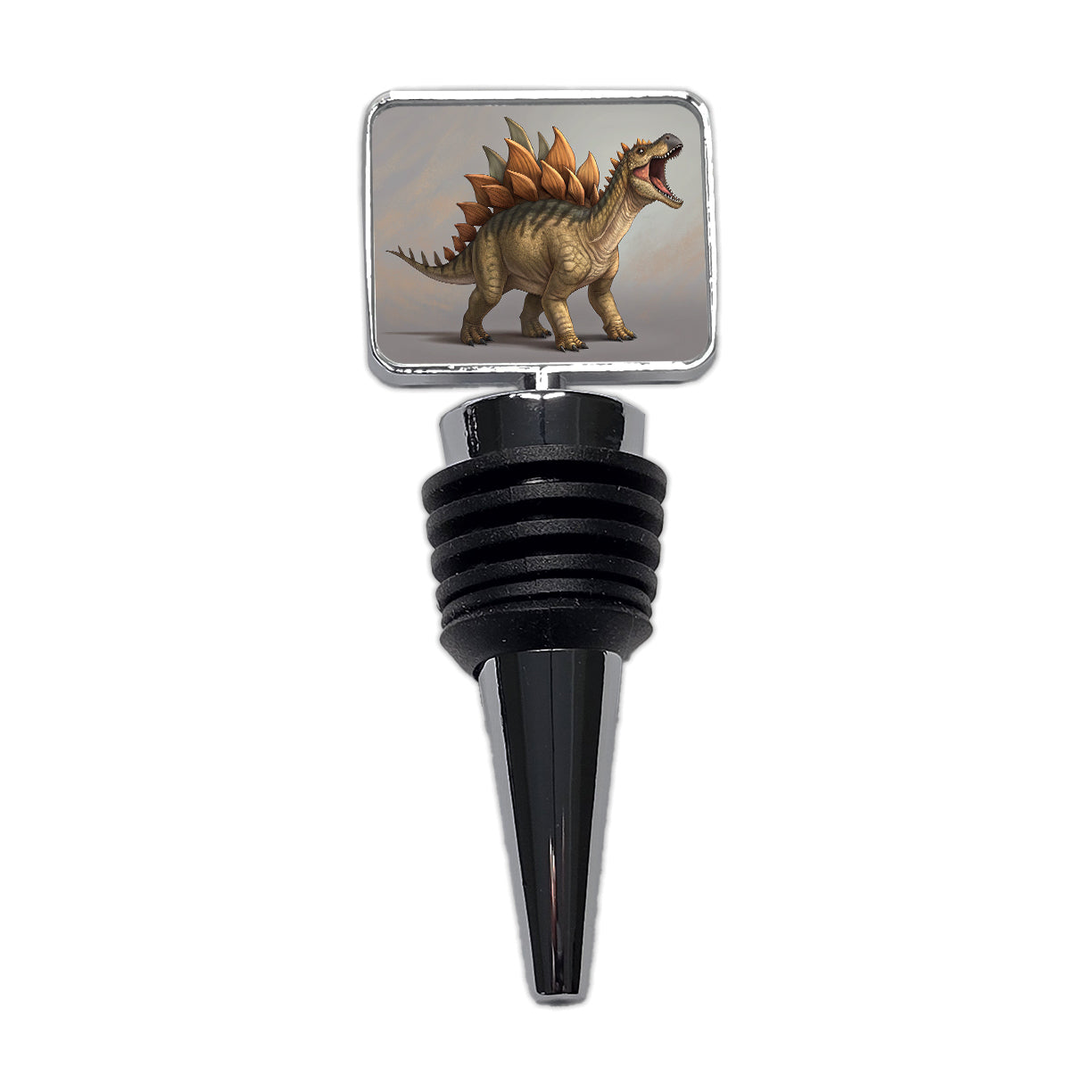 Roaring Stegosaurus Dinosaur Wine Bottle Stopper