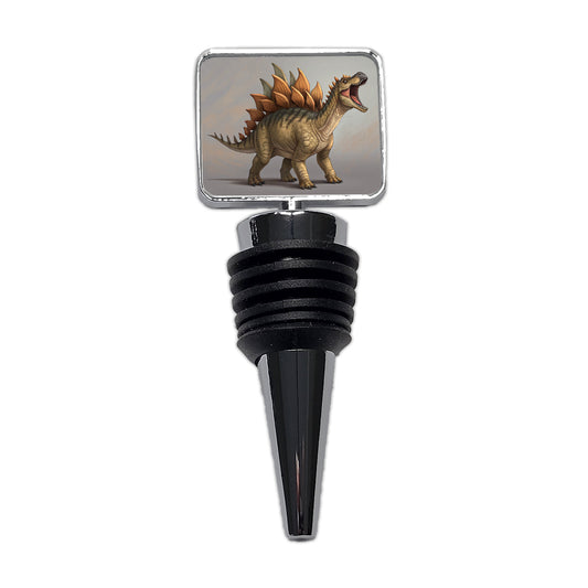 Roaring Stegosaurus Dinosaur Wine Bottle Stopper