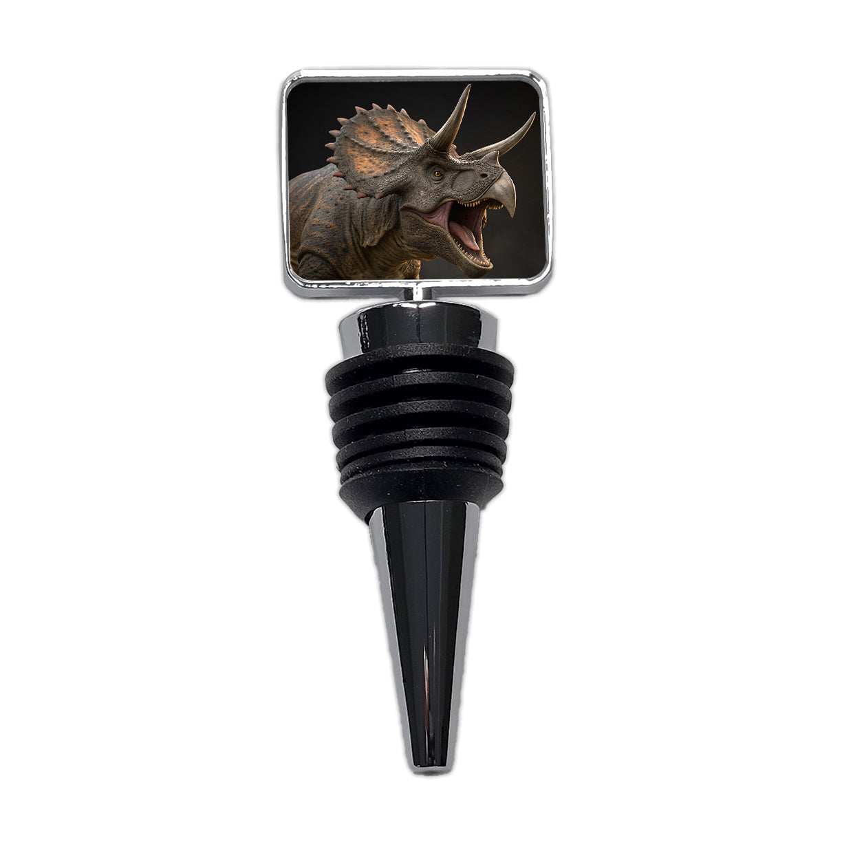 Roaring Triceratops Dinosaur Realistic Wine Bottle Stopper
