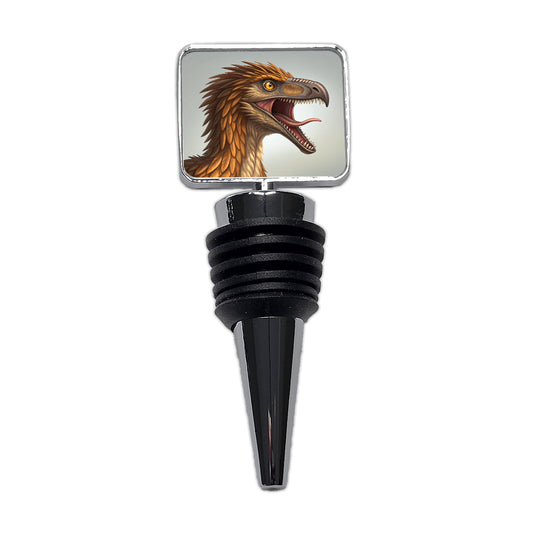 Roaring Troodon Dinosaur Wine Bottle Stopper