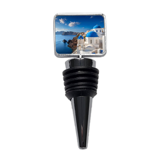 Santorini Greece Travel Stunning Wine Bottle Stopper