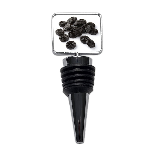 Scattered Black Licorice Wine Bottle Stopper